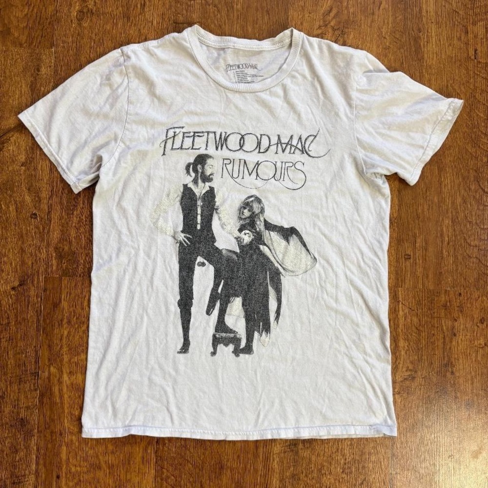 Fleetwood Mac Rumours faded white graphic t-shirt